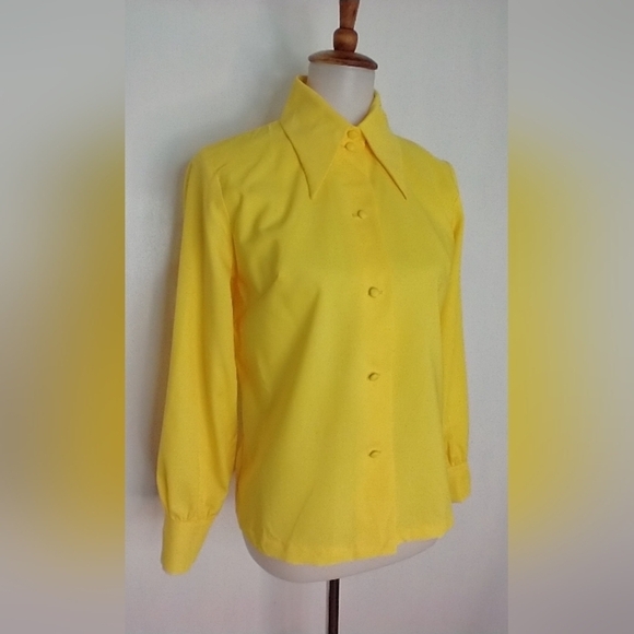 VINTAGE PRIMARY YELLOW BLOUSE - Picture 2 of 7